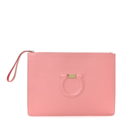 Salvatore Ferragamo Calfskin Gancini CIty Wristlet Pink 1 of 7