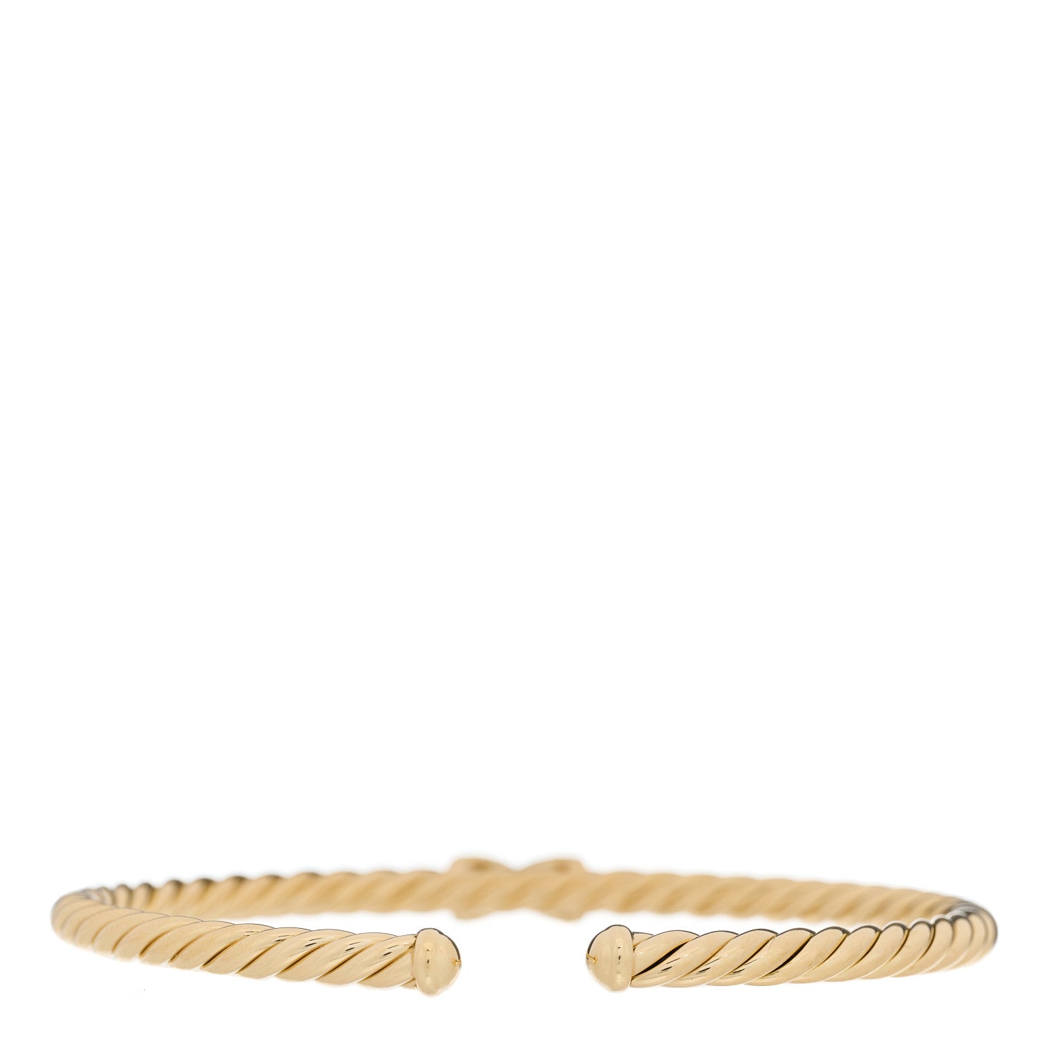 David Yurman 18K Yellow Gold Diamond 4mm Cablespira X Station Cable Bracelet 2 of 3
