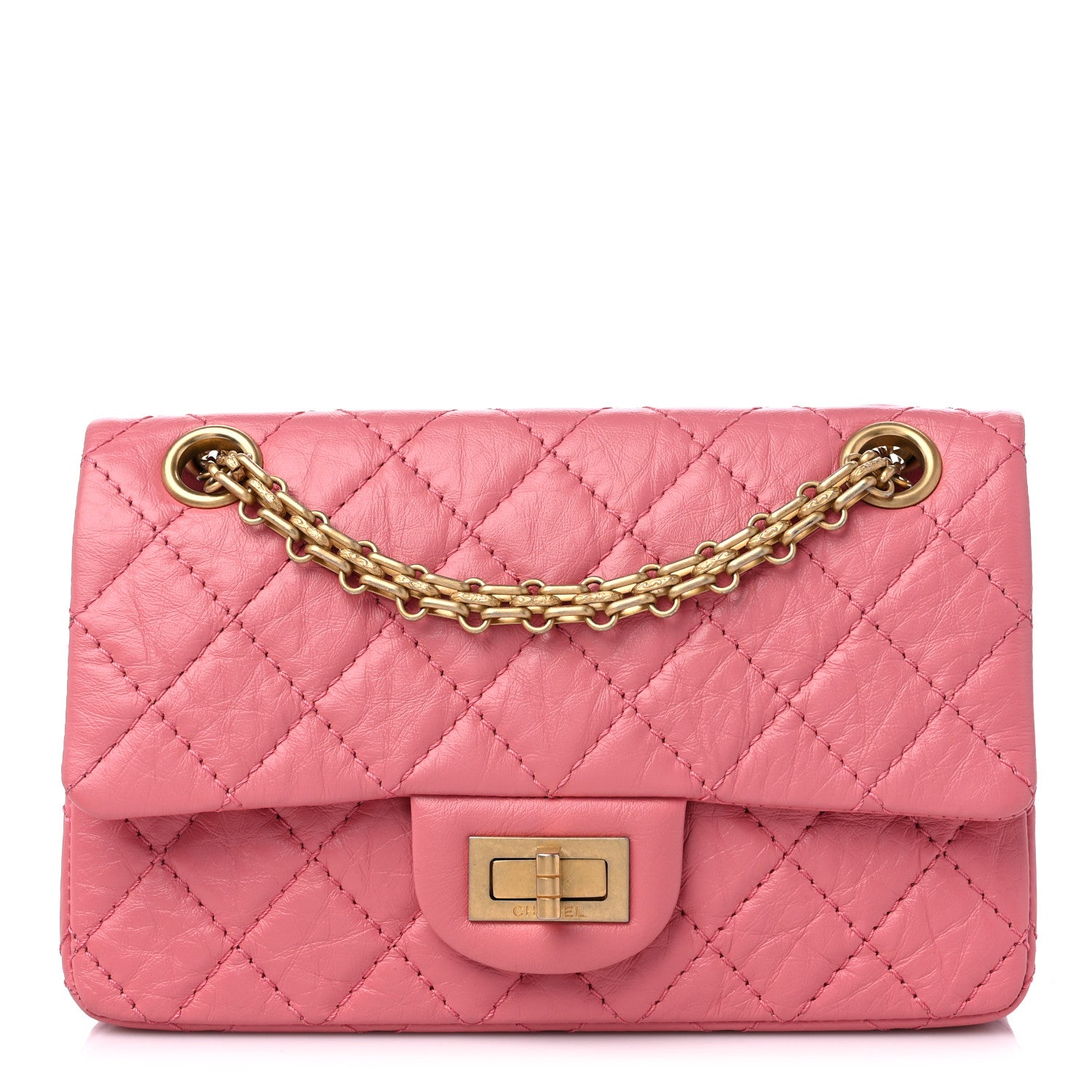 Chanel Aged Calfskin Quilted 2.55 Reissue Mini Flap Pink 1 of 8