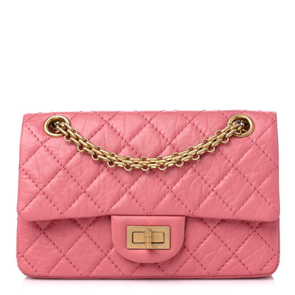 Chanel Aged Calfskin Quilted 2.55 Reissue Mini Flap Pink 1 of 8