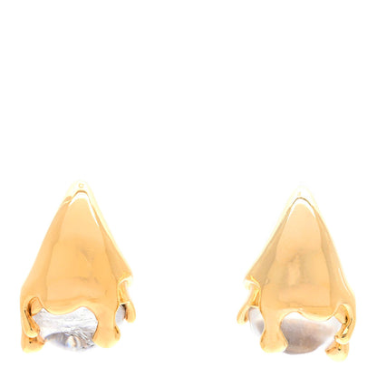 Bottega Veneta 18K Yellow Gold Sterling Silver Rock Crystal Quartz Mini Drop Earrings Gold 1 of 4