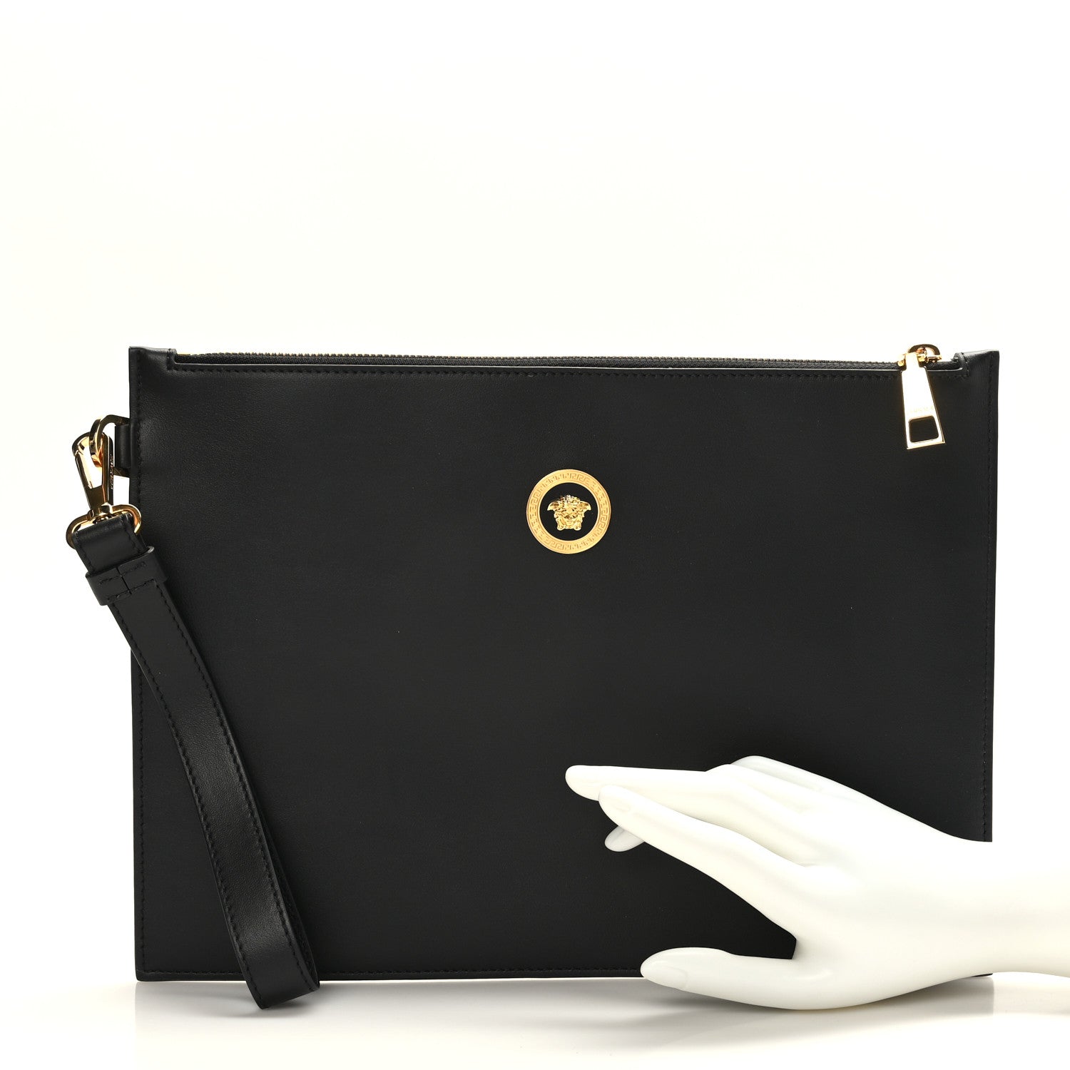 Versace Calfskin La Medusa Large Pouch Black 2 of 8