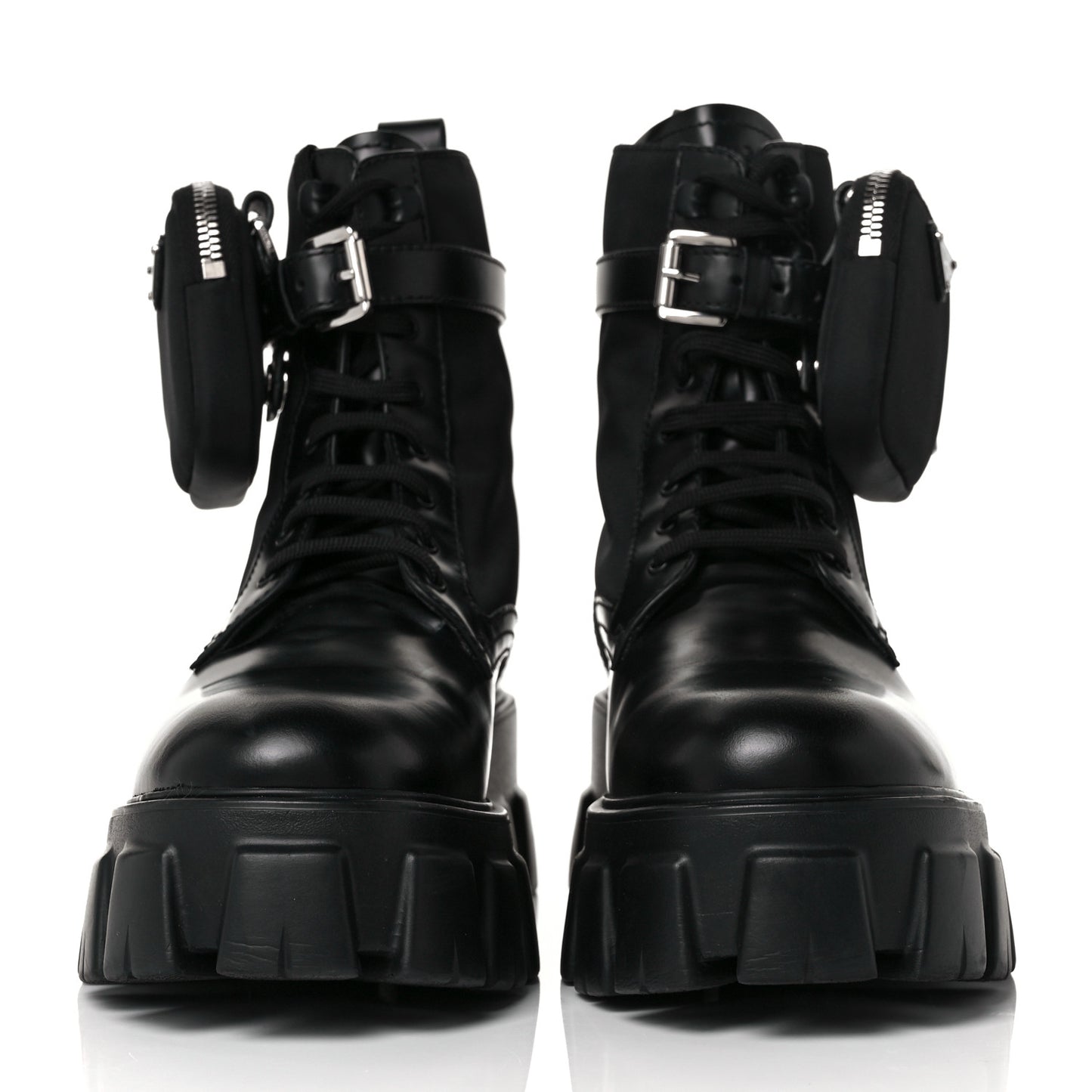 Spazzolato Rois Re-Nylon Metal Triangle Logo Monolith Pouch Pocket 55mm Boots 39.5 Black