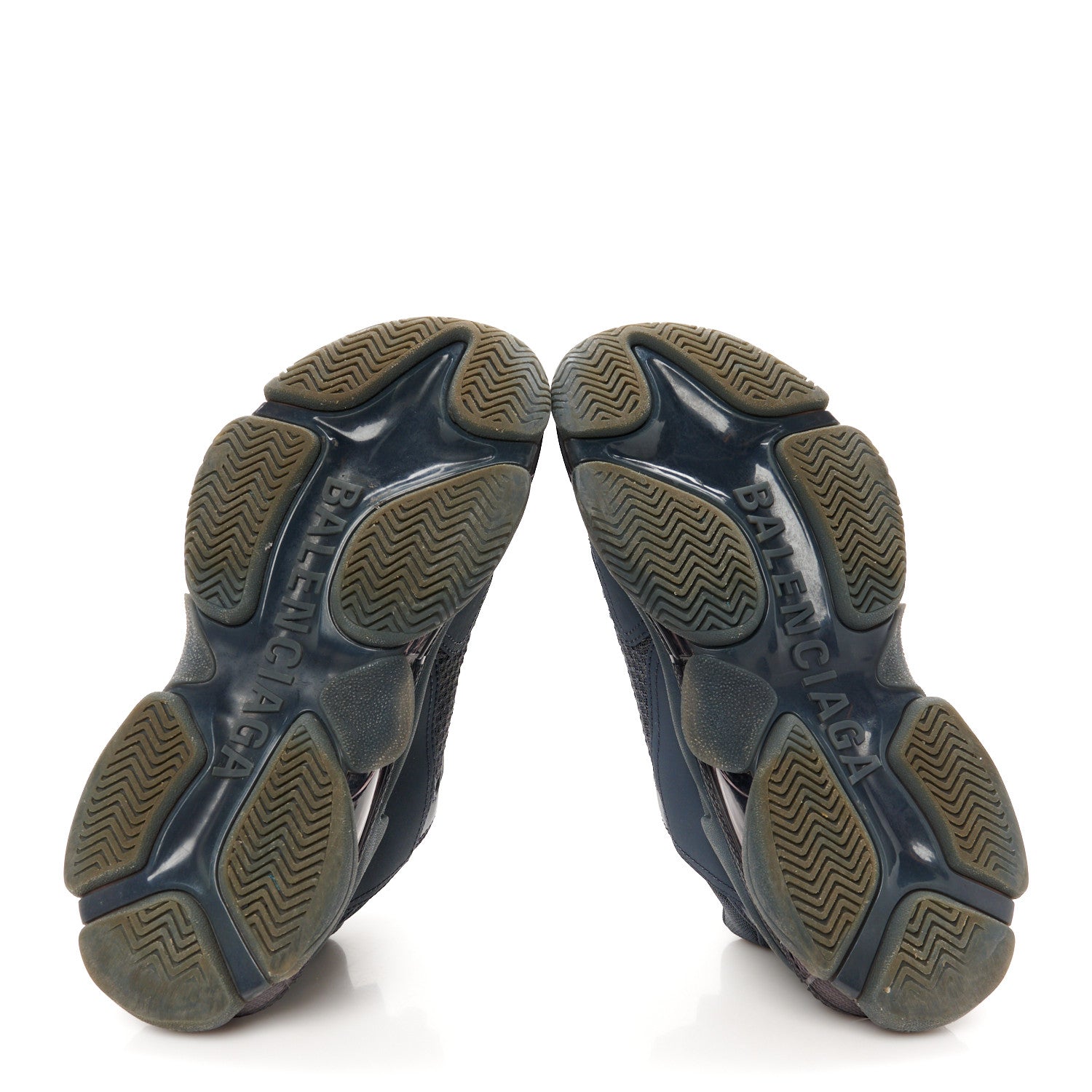 Balenciaga Fabric Mesh Clear Sole Womens Triple S Sneakers 38 Ombre Blue 6 of 9