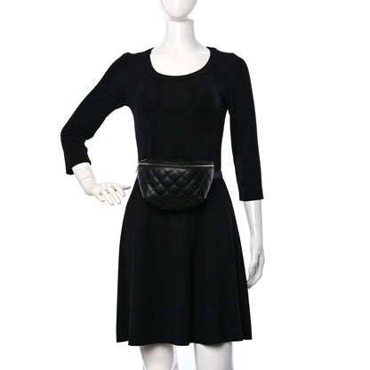 Chanel Calfskin Quilted Waist Belt Bag Black 2 of 9