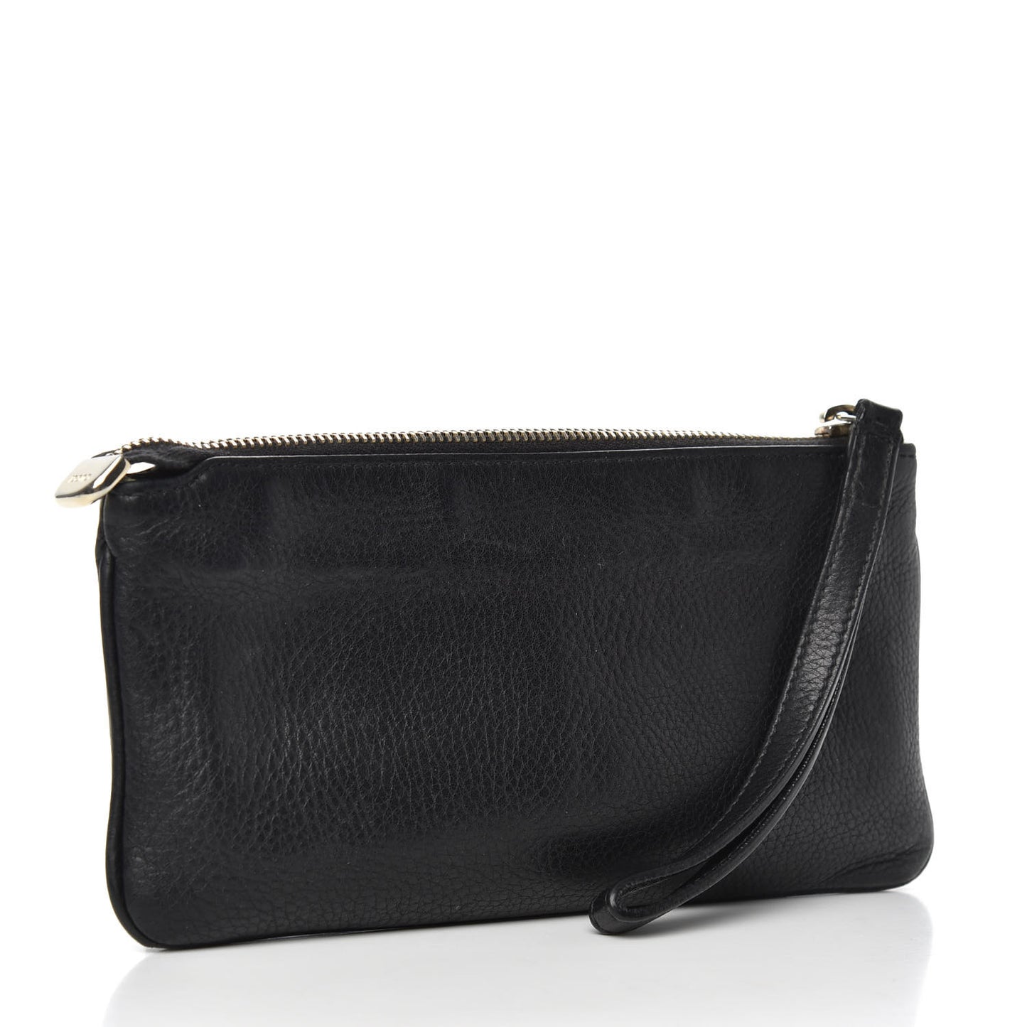 Pebbled Calfskin Soho Wristlet Black