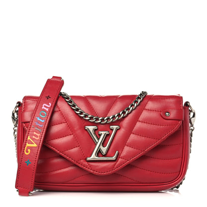 Louis Vuitton Calfskin New Wave Chain Pochette Scarlet 1 of 9