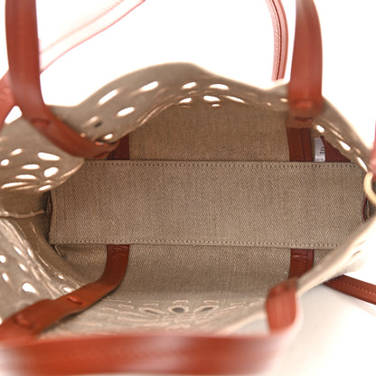 Chloe Linen Calfskin Small Kamilla North-South Tote Beige 5 of 10