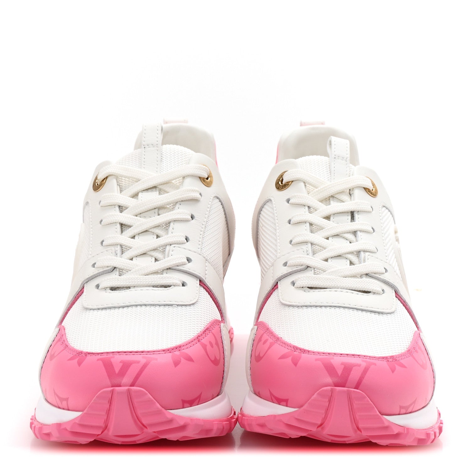 Louis Vuitton Calfskin Monogram Run Away Sneakers 39 White Pink 3 of 9