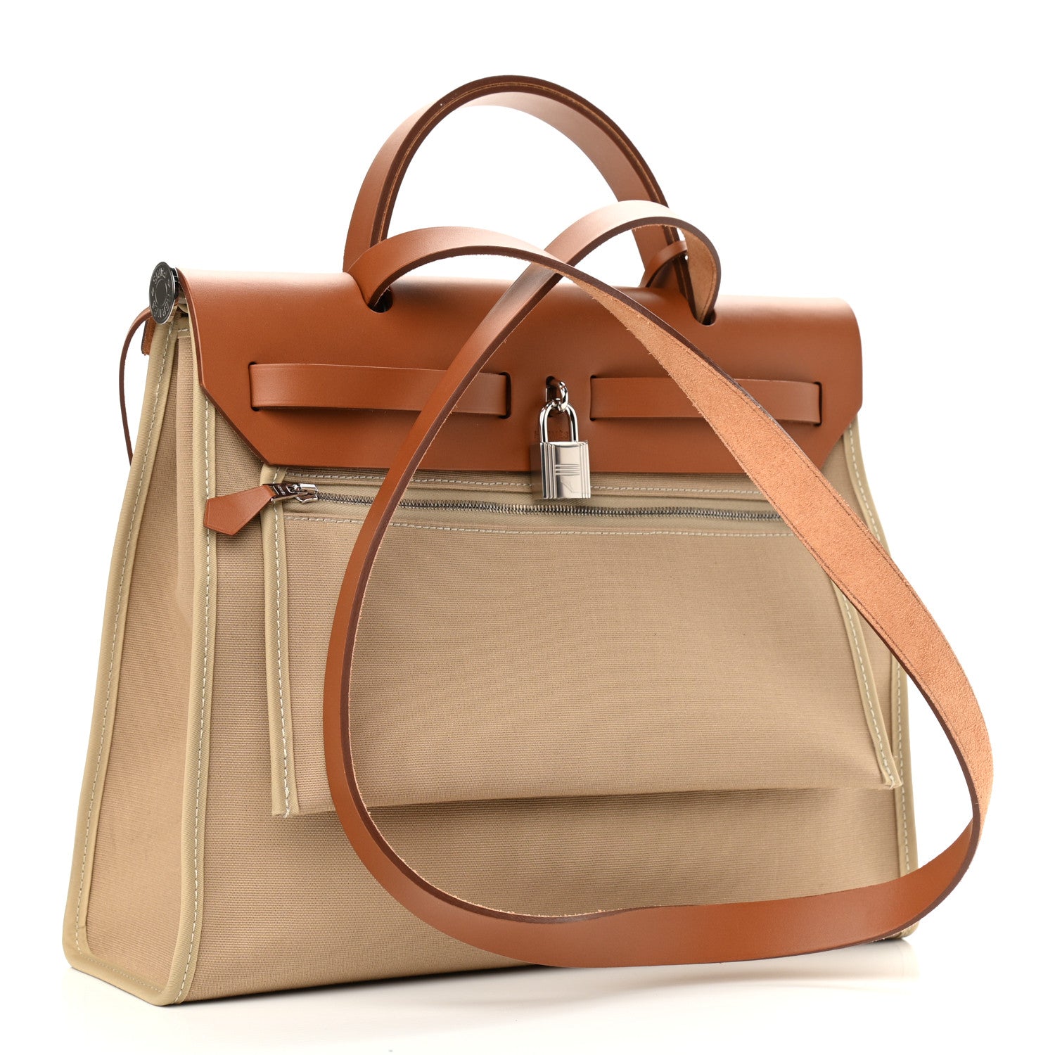 Hermes Vache Hunter Toile Herbag Zip 31 PM Trench Beton 3 of 10