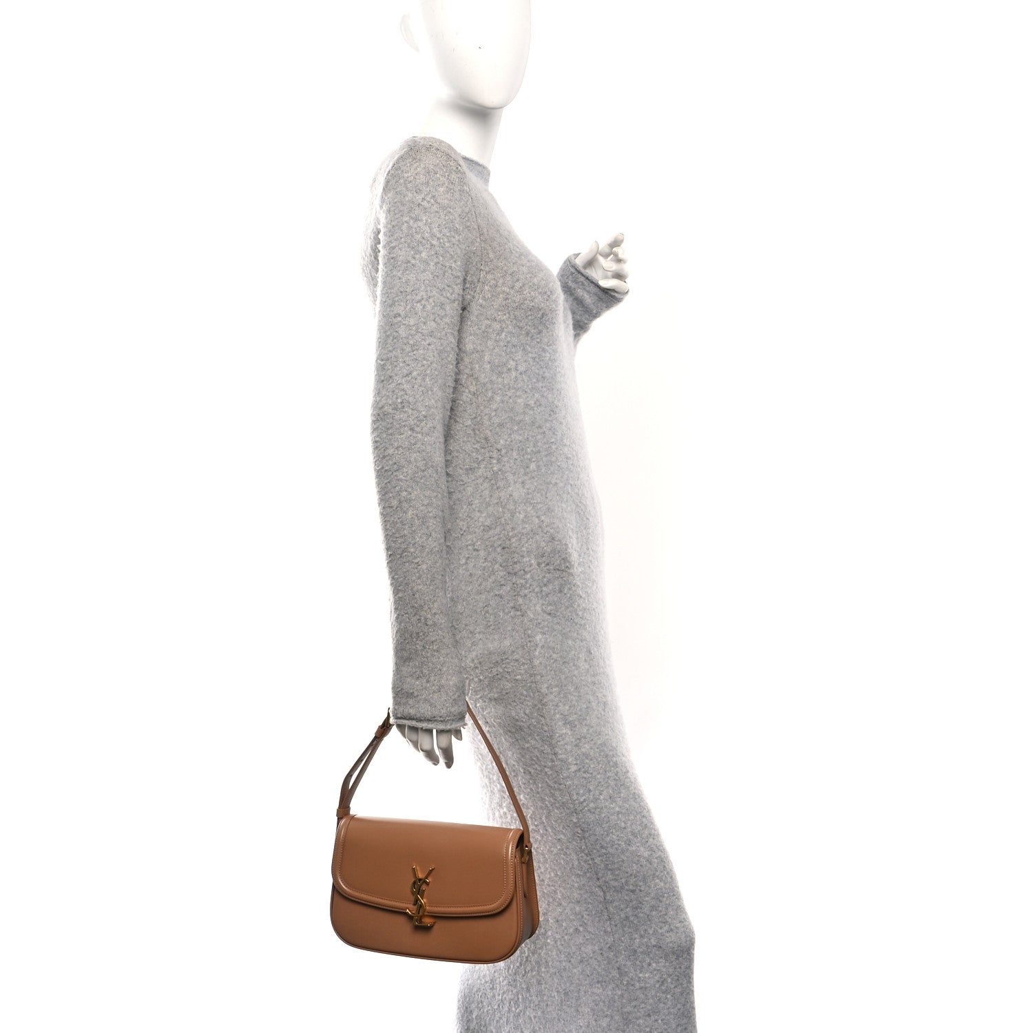 Saint Laurent Soft Ultracalfskin Monogram Small Solferino Shoulder Bag New Hazelnut 2 of 10