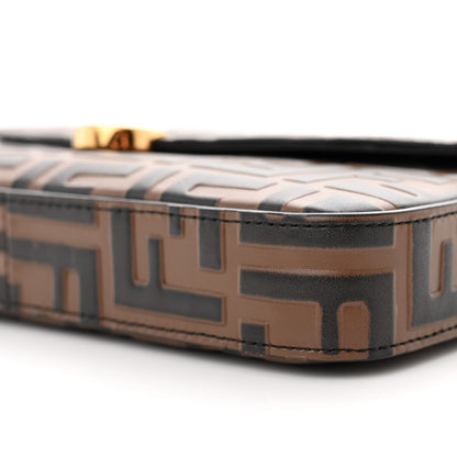 Fendi Vitello Soft F is Fendi Bi-Color FF 1974 Embossed Envelope Wallet On Chain with Pouches Maya Black 11 of 11
