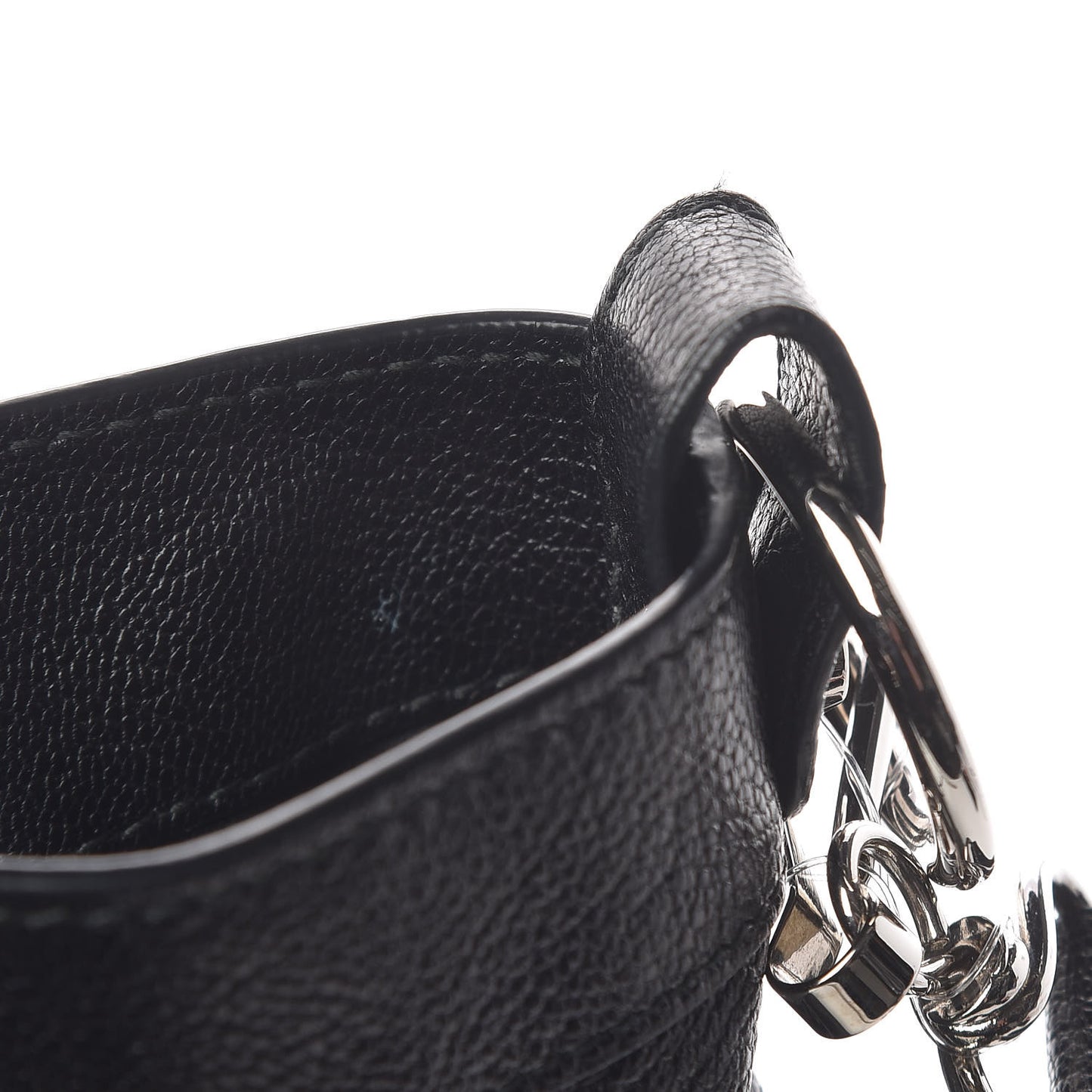 Chevre Silver Metallic Edge Hardware Town Black