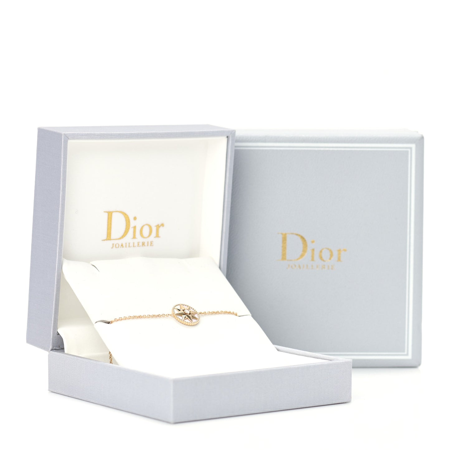 18K Yellow Gold Diamond Mother of Pearl Rose Des Vents Bracelet