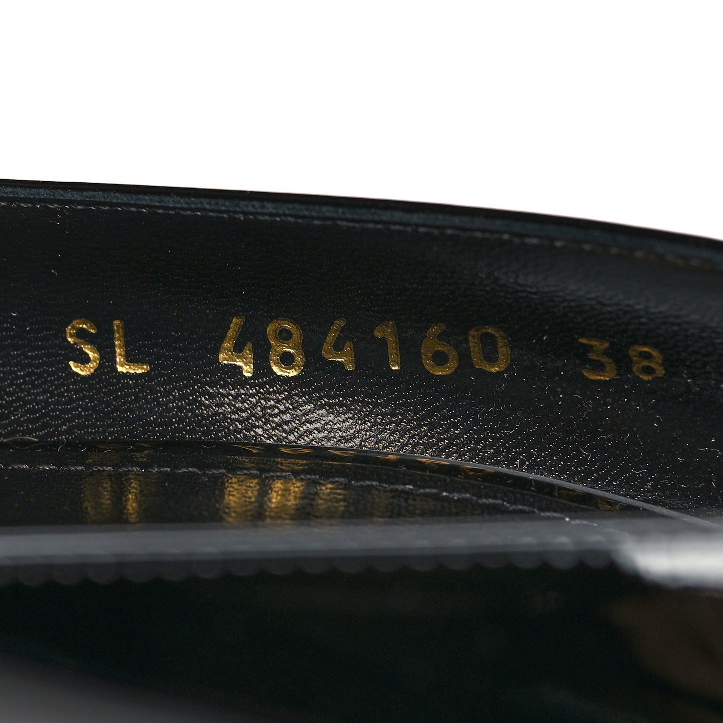 Patent Calfskin Opyum 85 Pumps 38 Black Gold