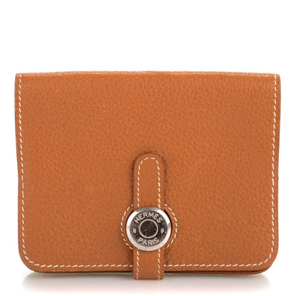 Hermes Togo Dogon Card Case Key Holder Gold 1 of 6
