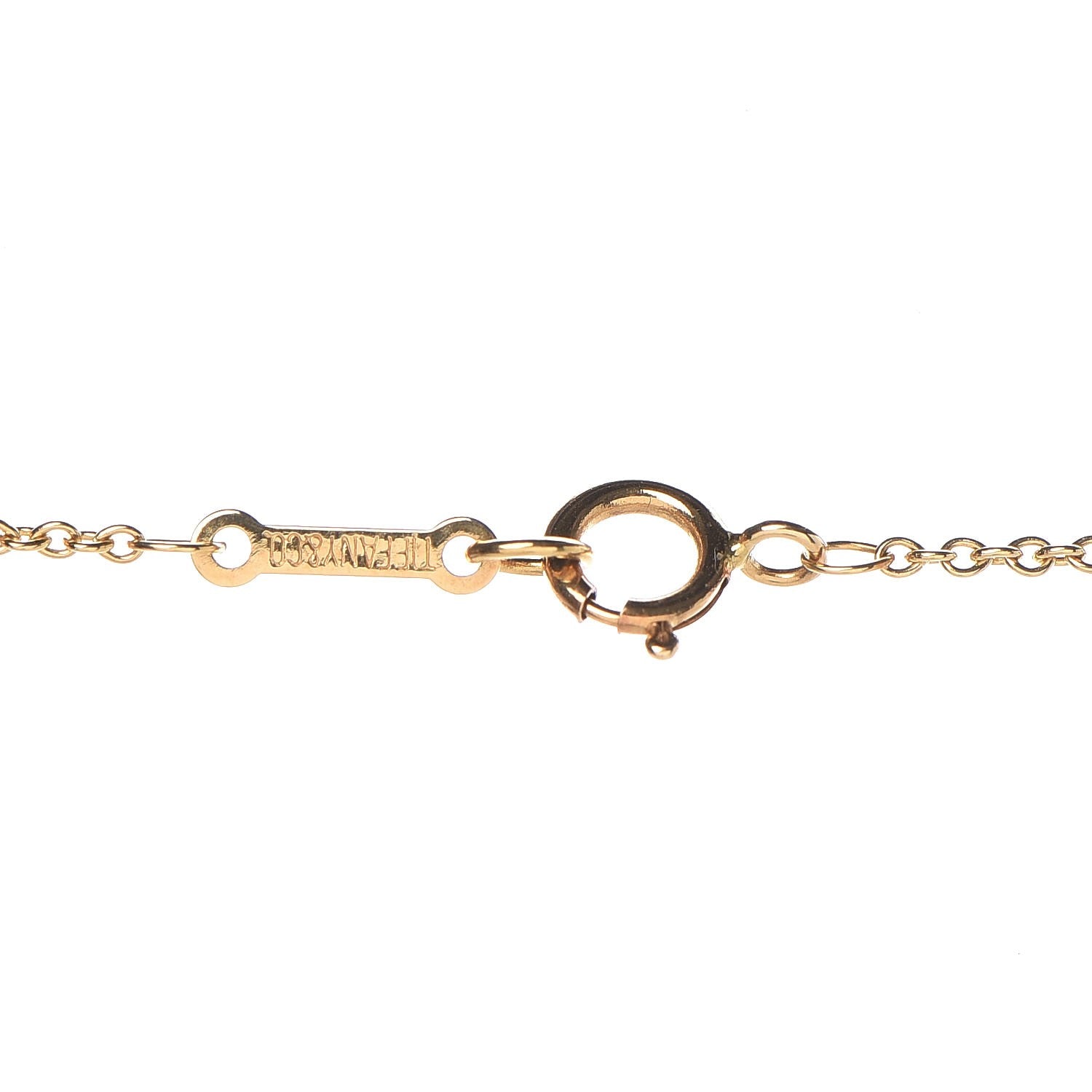 Tiffany 18K Yellow Gold Diamond Elsa Peretti Open Heart Pave Pendant Necklace 6 of 7