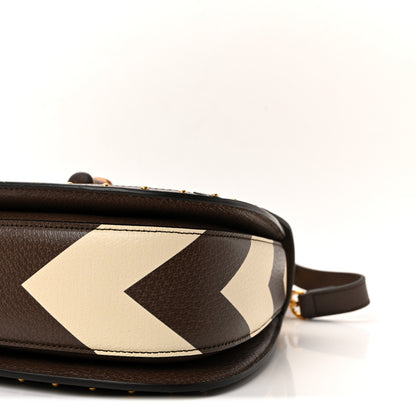 Gucci GG Supreme Monogram Studded Calfskin 100 Centennial Geometric Medium Bamboo 1947 Top Handle Bag Beige Ebony Multicolor 9 of 9