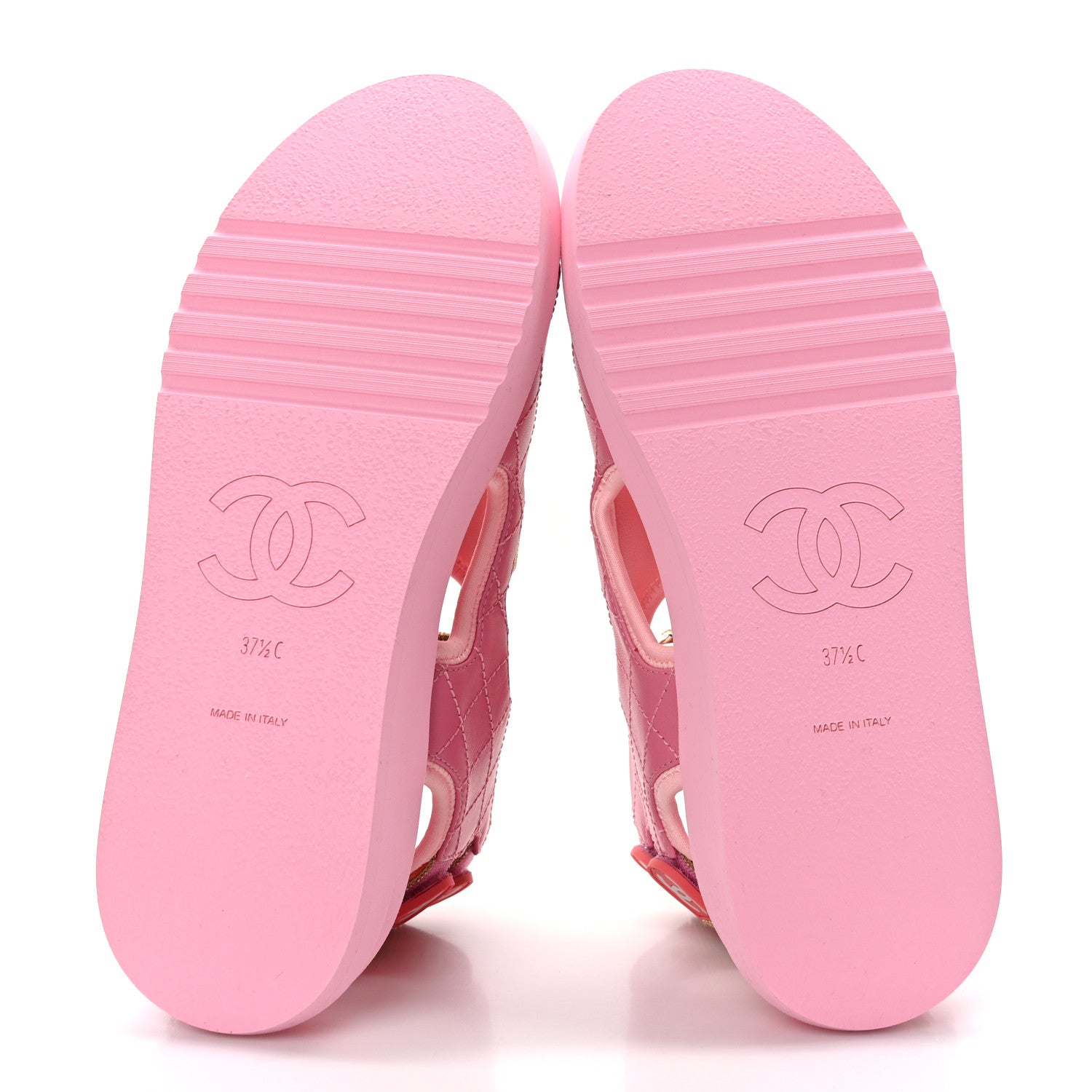 Chanel Goatskin Fabric Gladiator Sandals 37.5 Pink 5 of 8