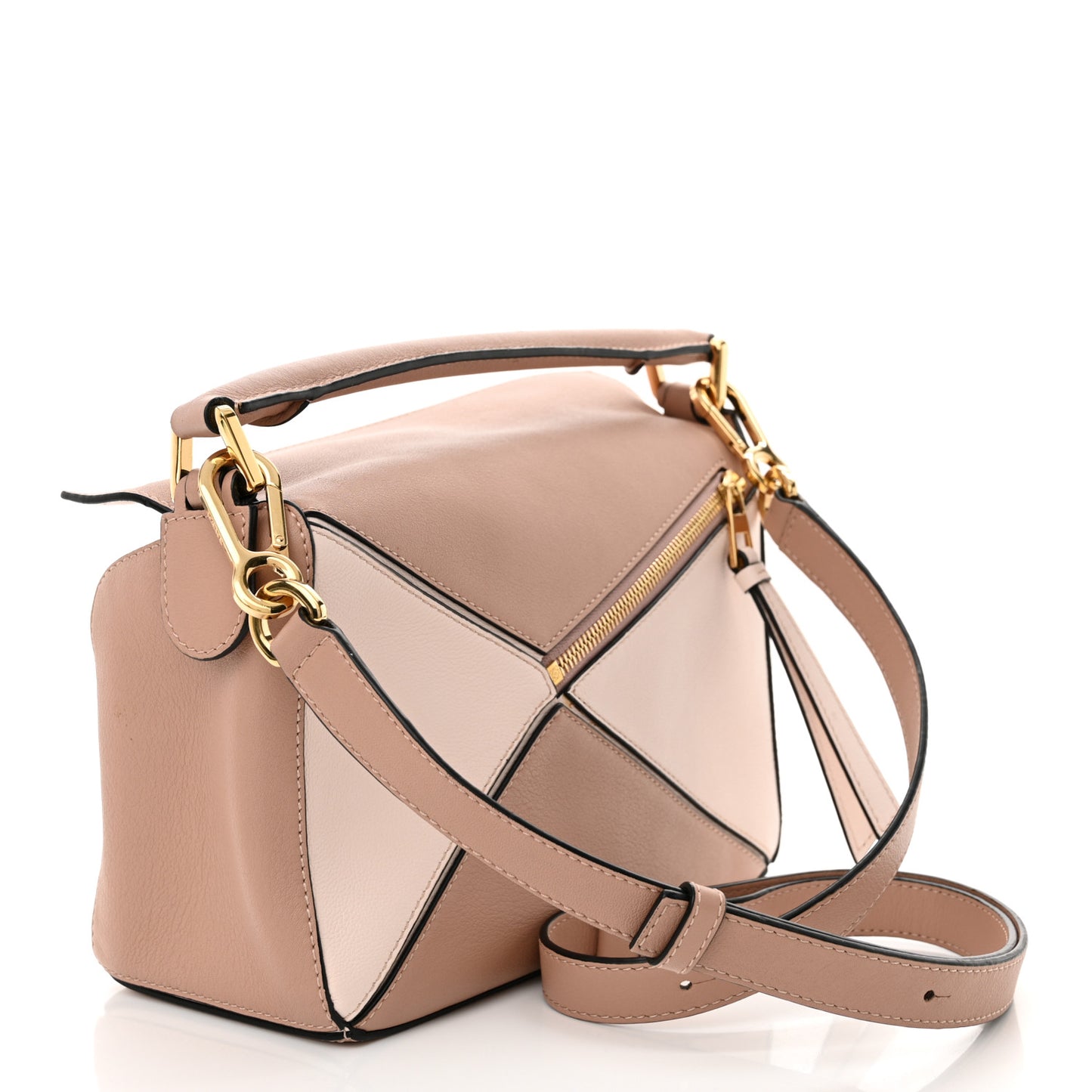 Calfskin Suede Small Puzzle Bag Blush