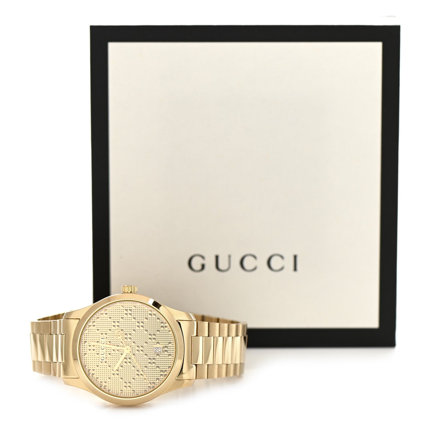 Gucci Stainless Steel 38mm G-Timeless Diamante Quartz Watch Gold 5 of 5