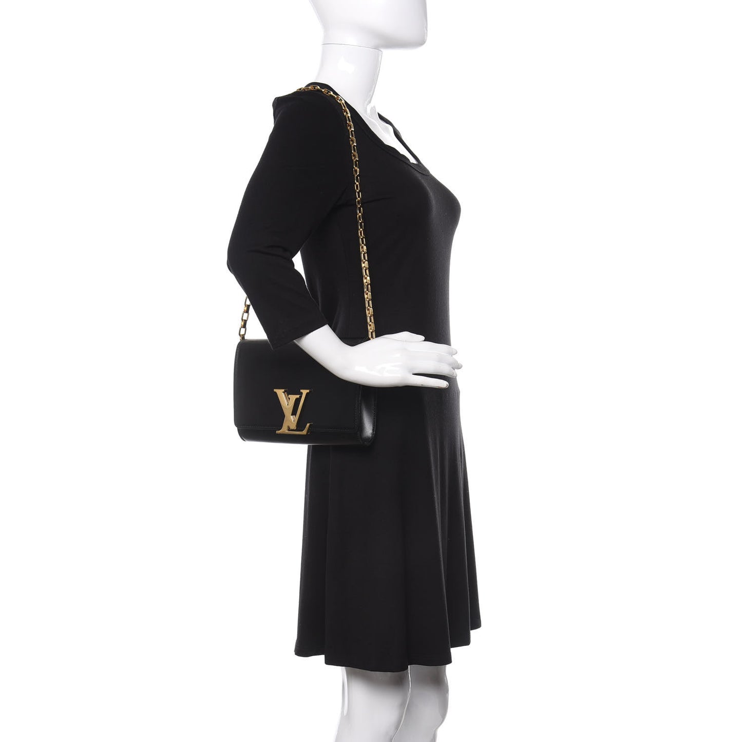 Calfskin Chain Louise MM Black