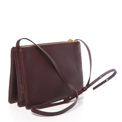 Celine Lambskin Large Trio Crossbody Bag Burgundy 3 of 13