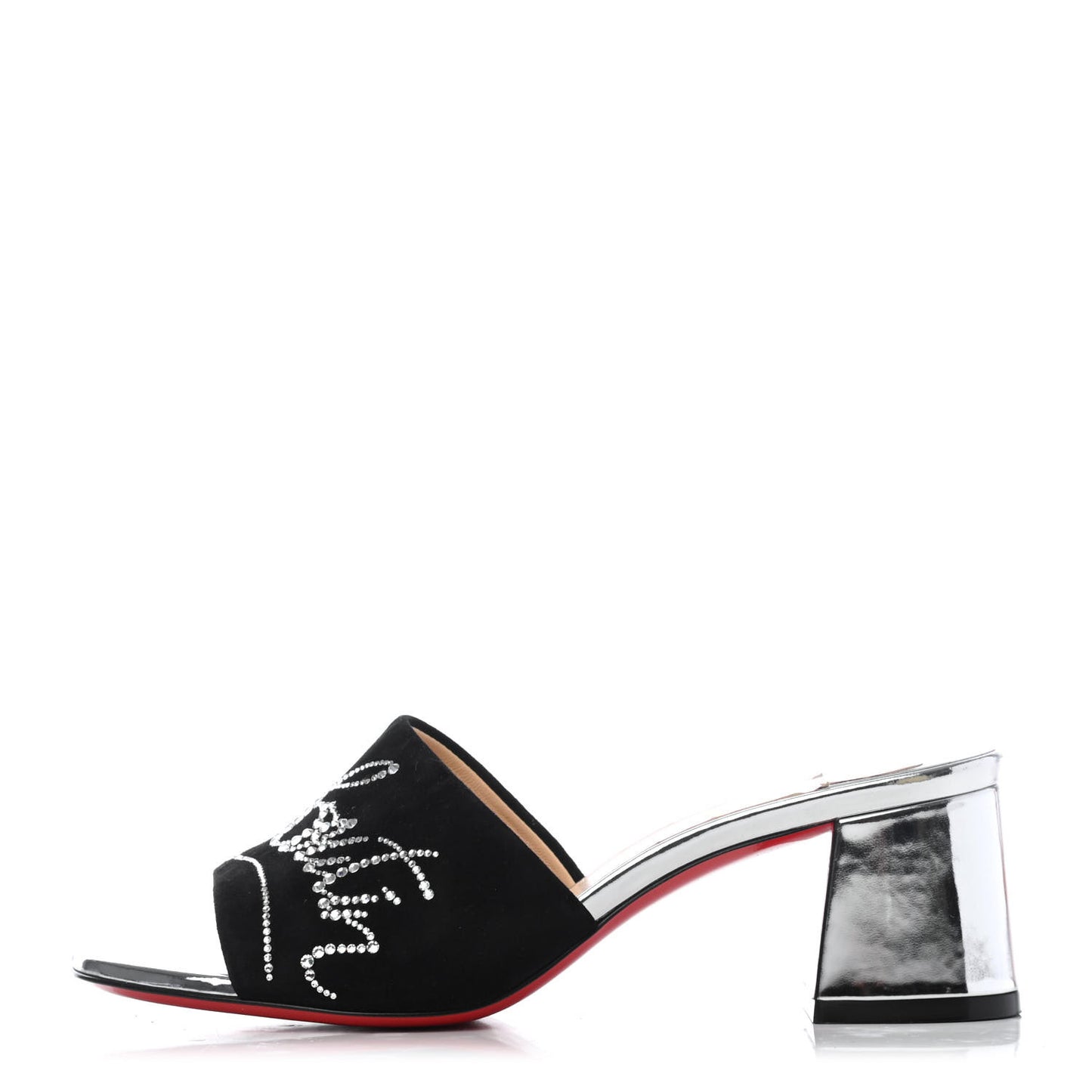 Veau Velours Specchio Dear Home 55 Sandals 35.5 Black Crystal