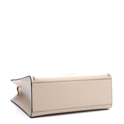 Fendi Vitello Liberty Plexiglass Stamp Patch Perforated Small Runaway Shopper Tote Nuvola 3 of 8