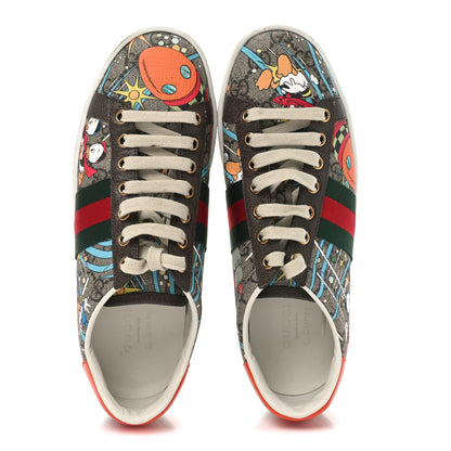 Gucci X DISNEY GG Supreme Monogram Web Donald Duck Womens Ace Sneakers 36.5 Beige New Acero Orange 2 of 11