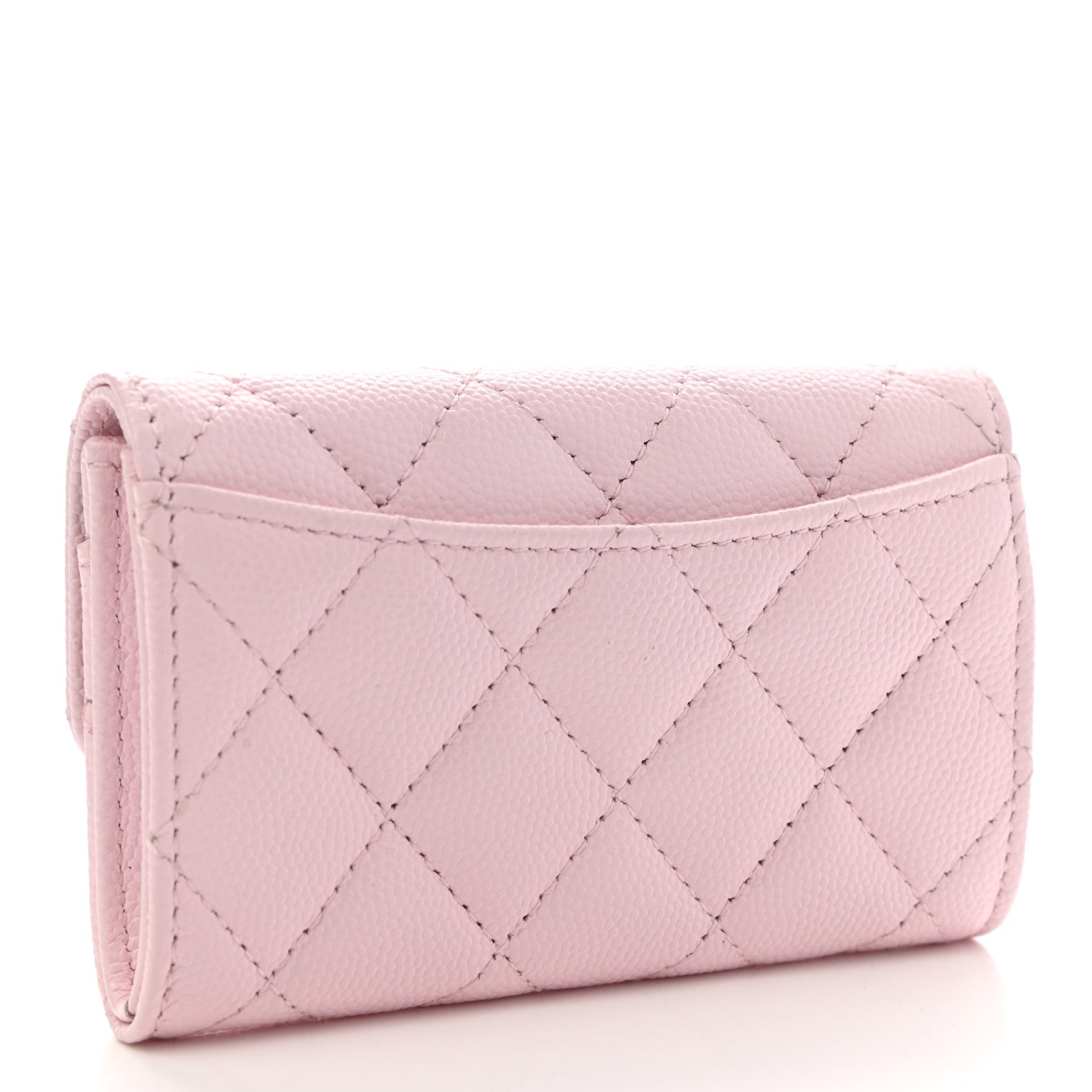 Chanel Caviar Quilted Flap Card Holder Wallet Light Pink 3 of 10