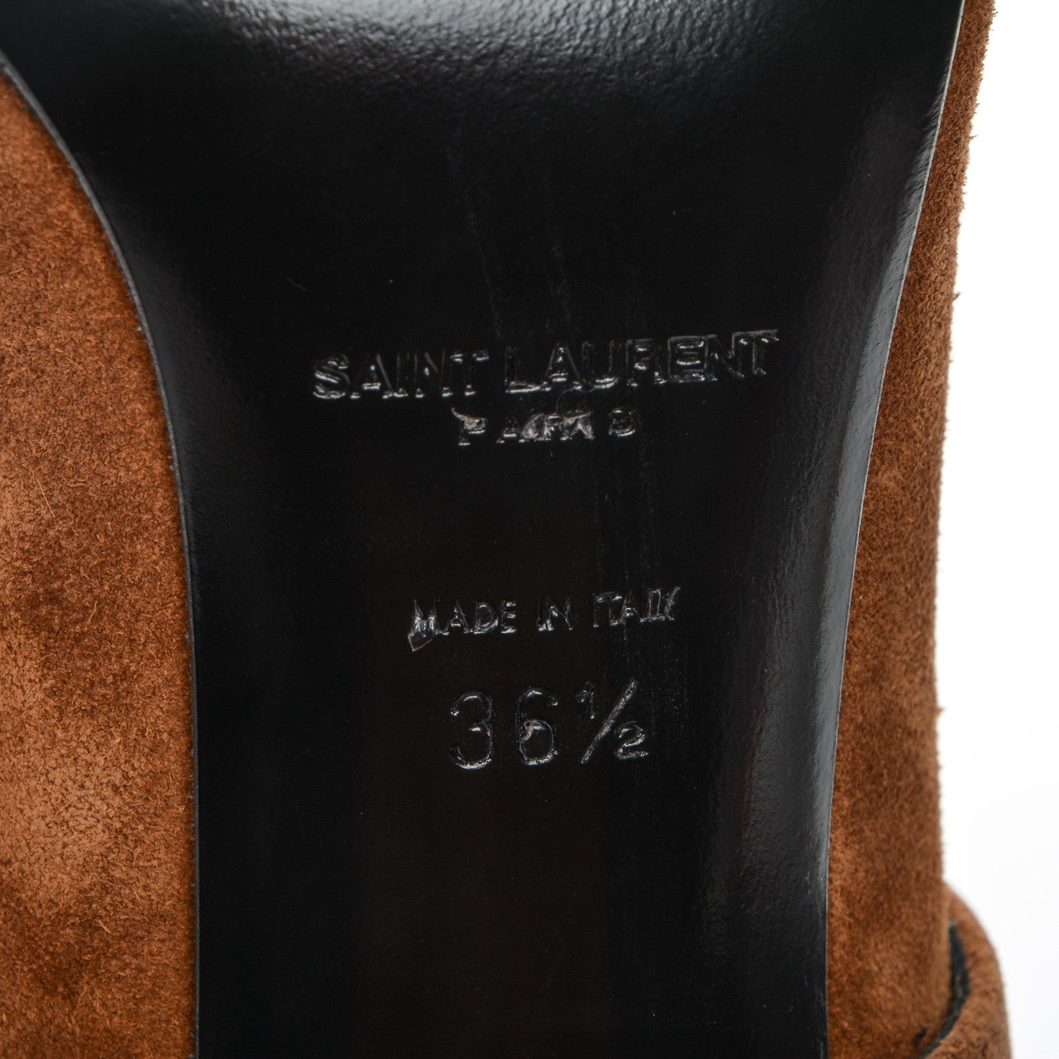Saint Laurent Suede Babies Ankle Boots 36.5 Fox Brown 6 of 7