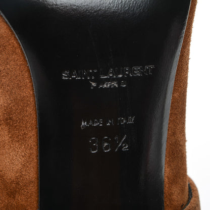 Saint Laurent Suede Babies Ankle Boots 36.5 Fox Brown 6 of 7