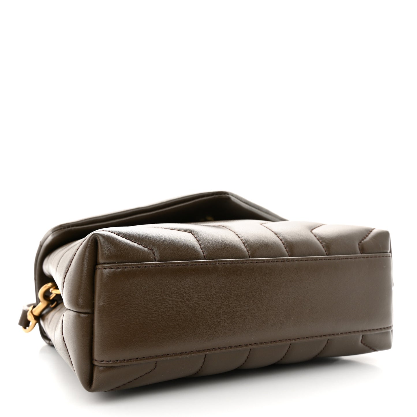 Calfskin Y Quilted Monogram Toy Loulou Crossbody Bag Soil Brown