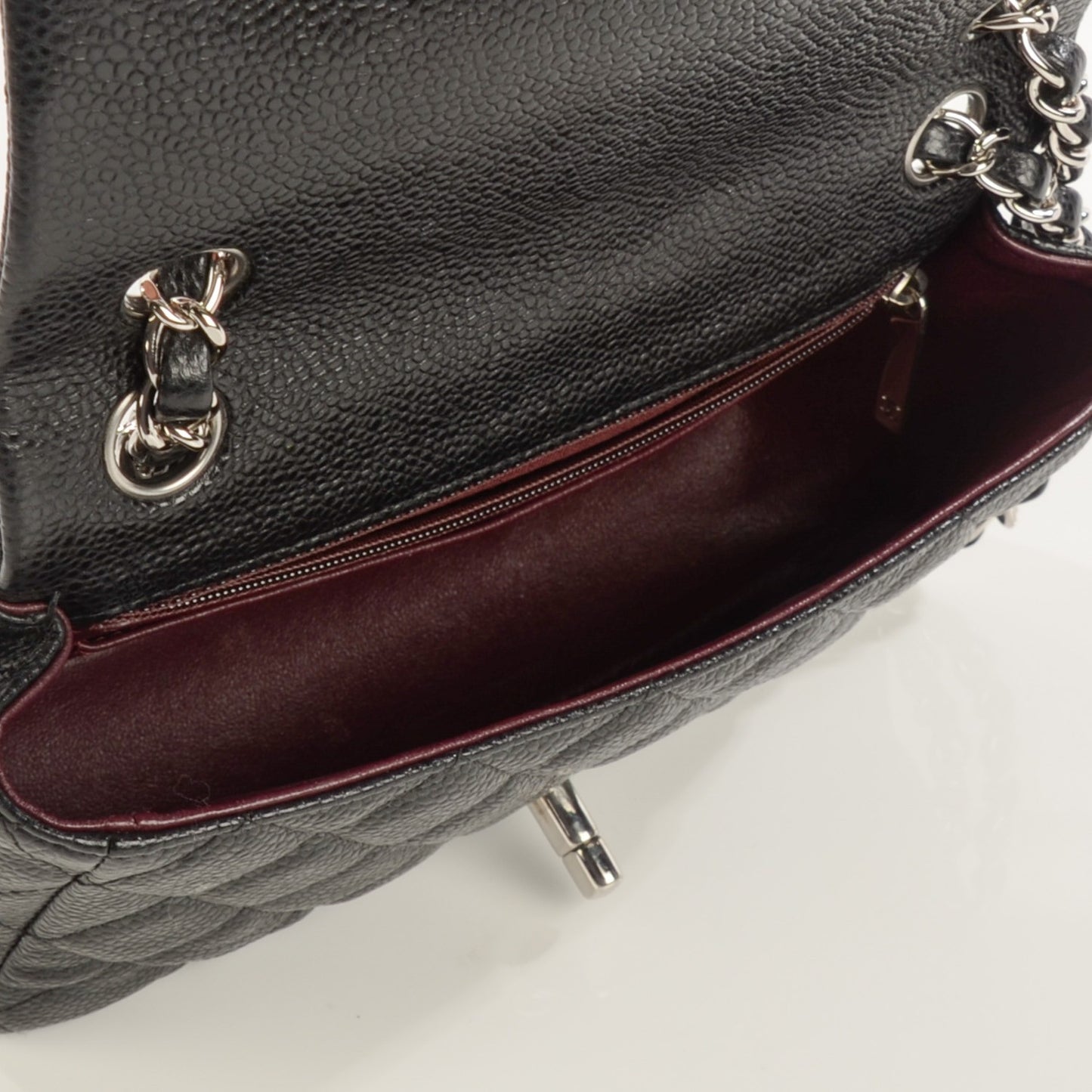 Caviar Quilted Mini Rectangular Flap Black