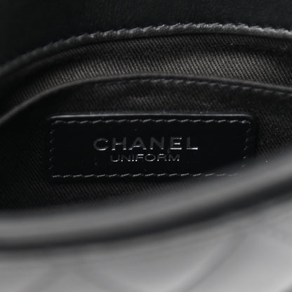 Chanel Calfskin Quilted CC Uniform Flap Belt Bag Black 6 of 10