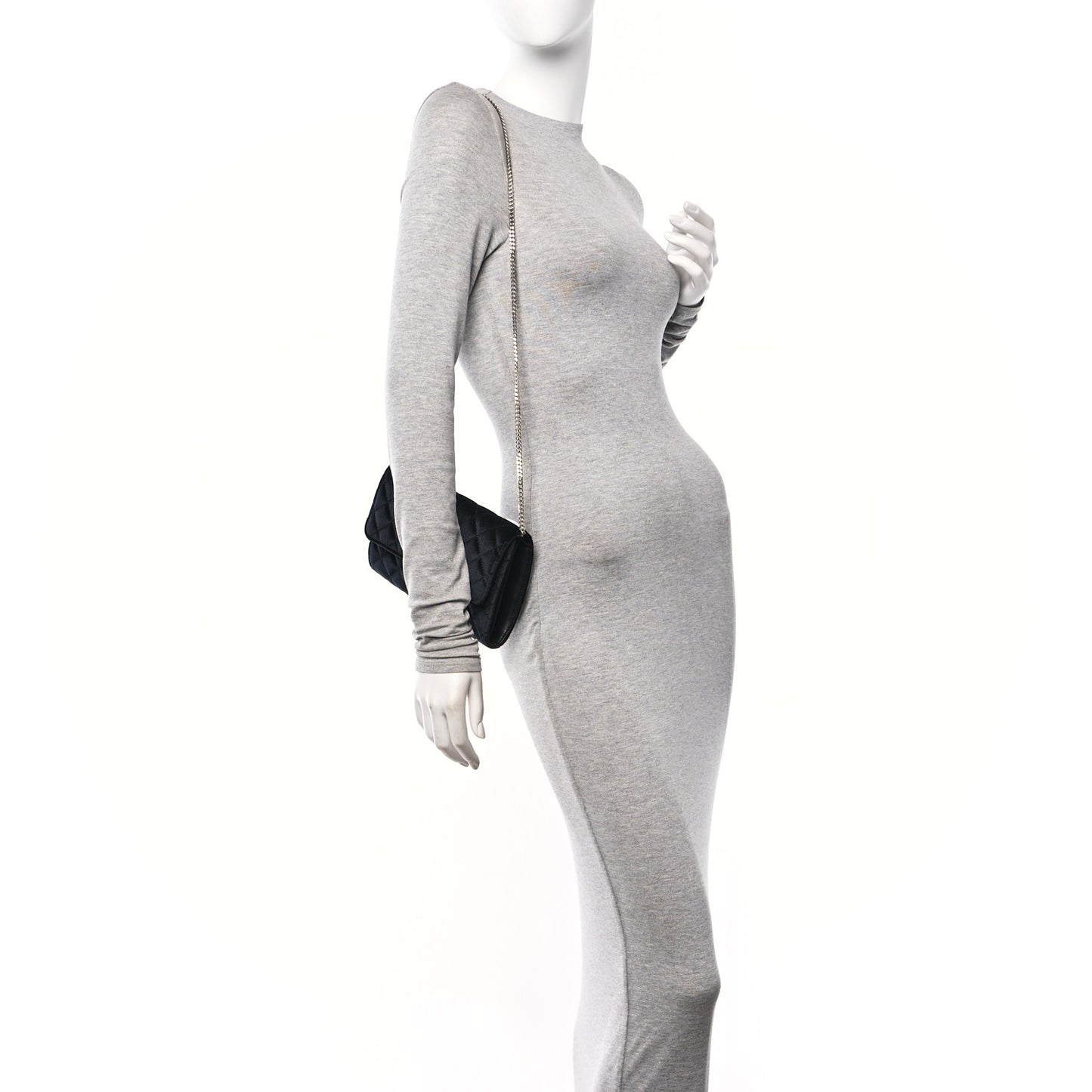 Velvet Quilted Medusa Wallet On Chain Black