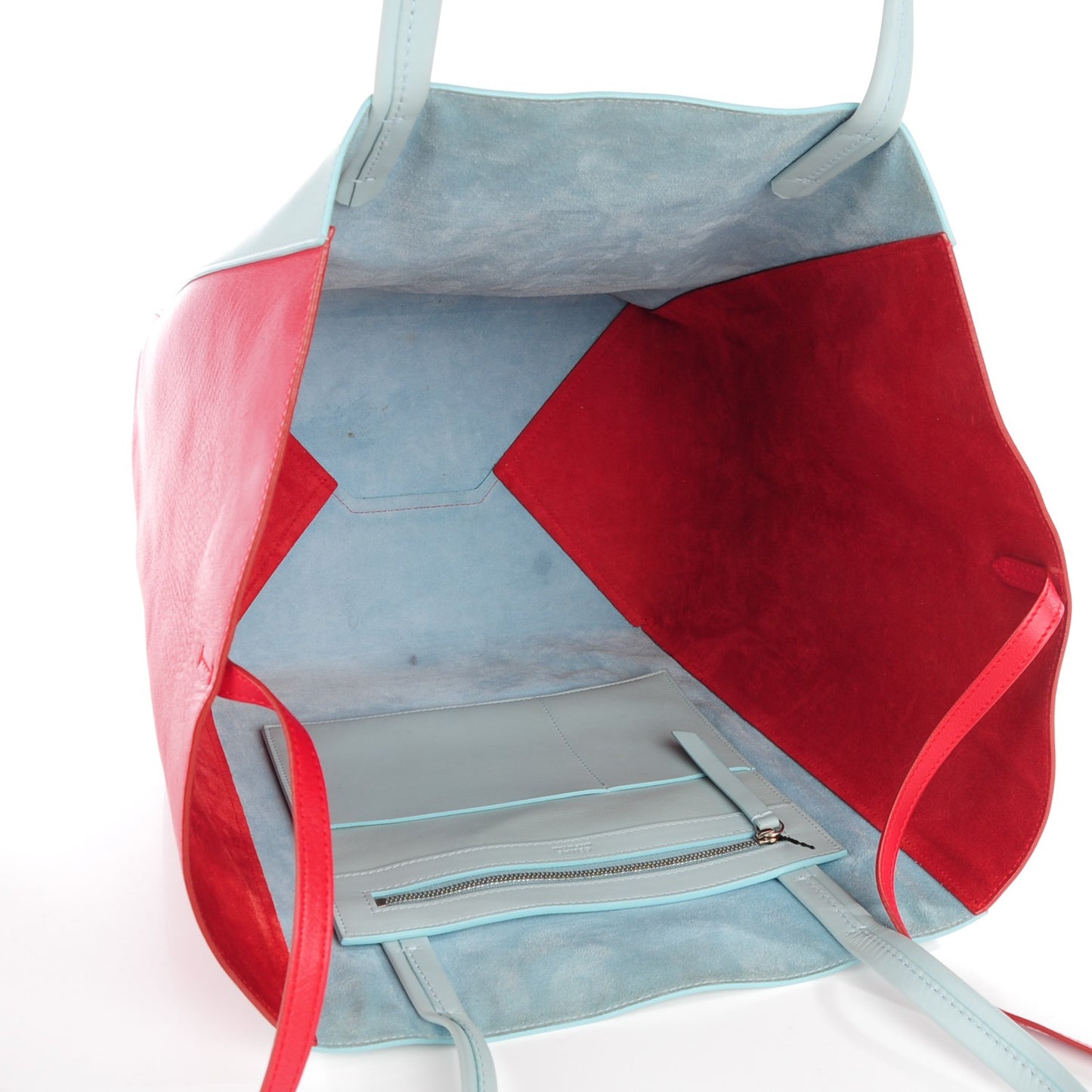 Lambskin Large Phantom Luggage Bi Cabas Glacier Red