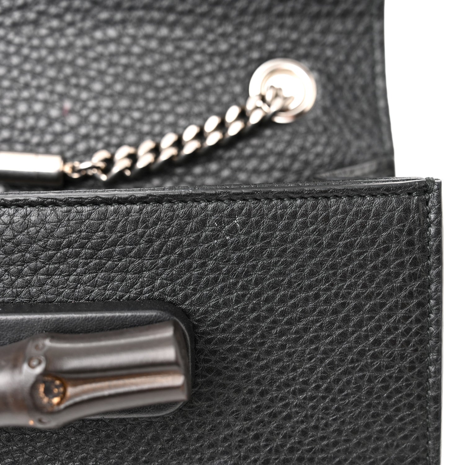 Gucci Calfskin Small Studded Miss Bamboo Shoulder Bag Black 11 of 12