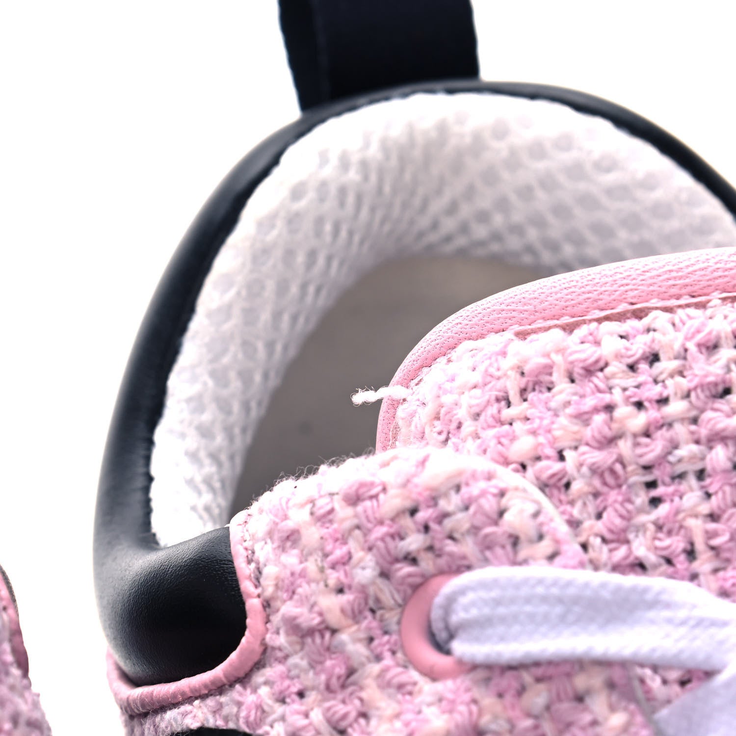 Chanel Tweed Suede Calfskin CC Sneakers 38 Gray Pink 10 of 10