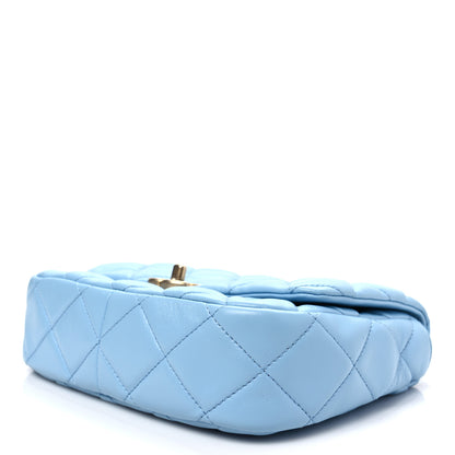 Chanel Lambskin Quilted Small Lacquered Chain Flap Light Blue 7 of 7