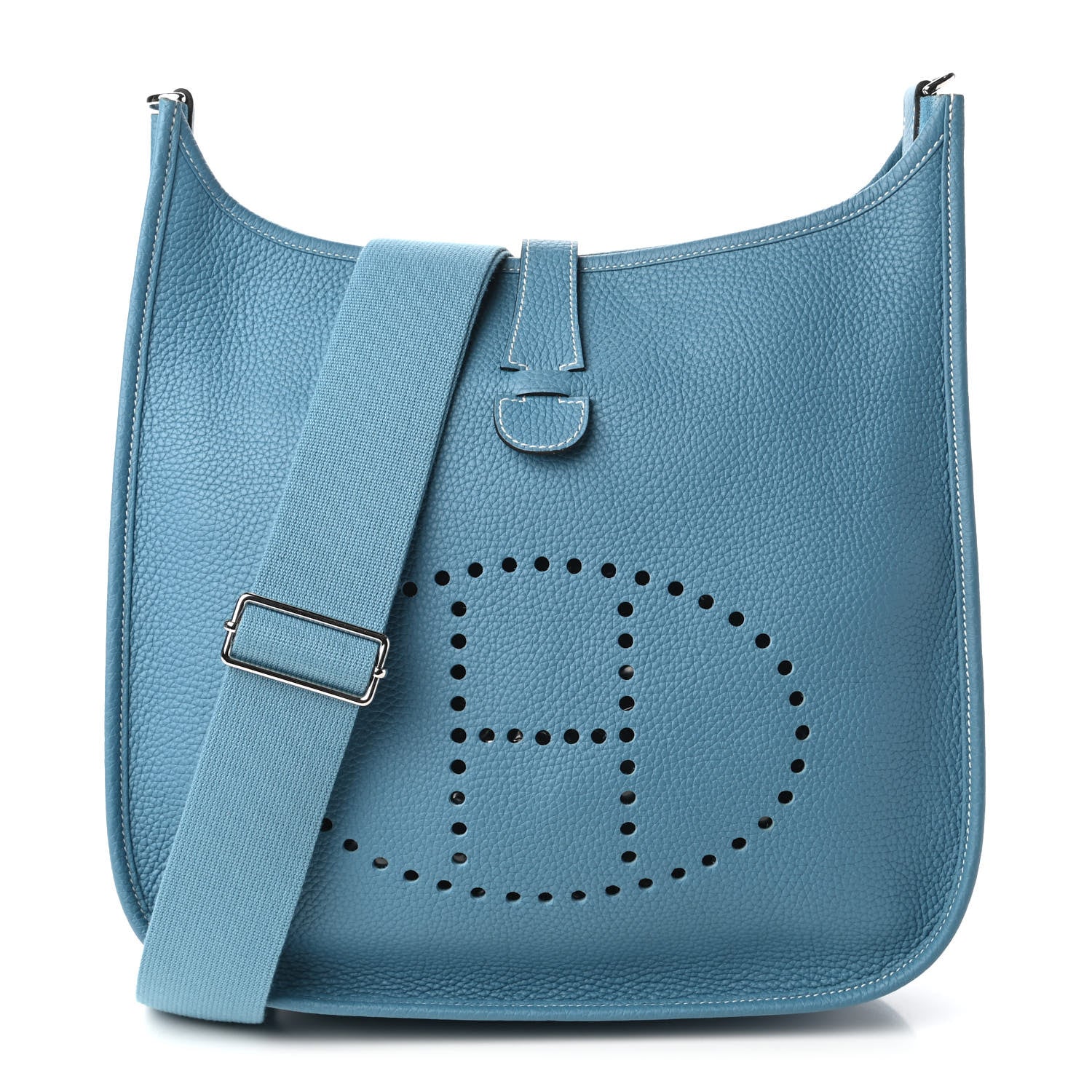 Hermes Taurillon Clemence Evelyne III GM Blue Jean 1 of 10
