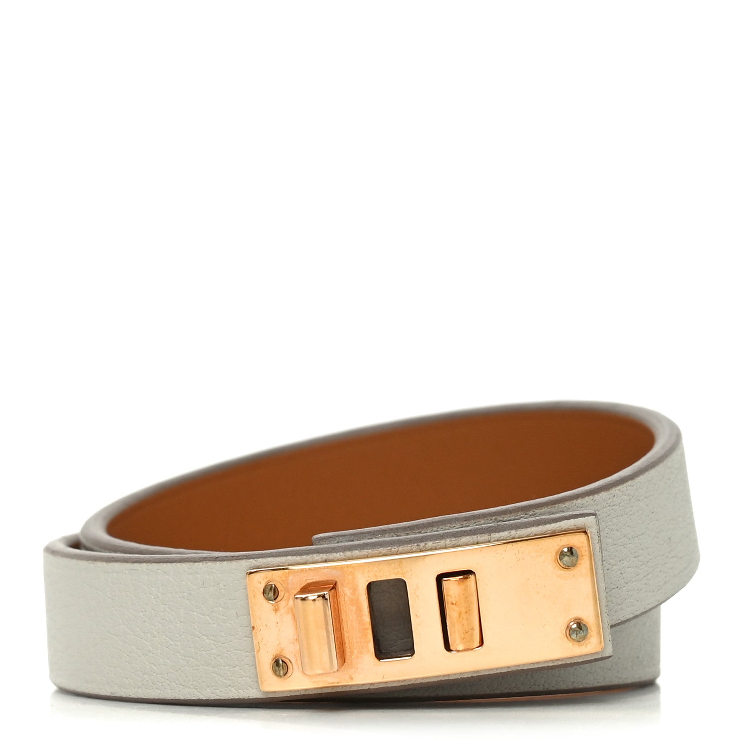 Hermes Swift Mini Dog Double Tour Bracelet T1 Gris Perle 1885512