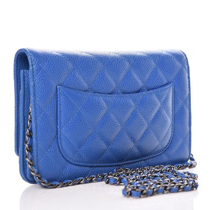 Chanel Caviar Quilted Wallet On Chain WOC Blue 3 of 11