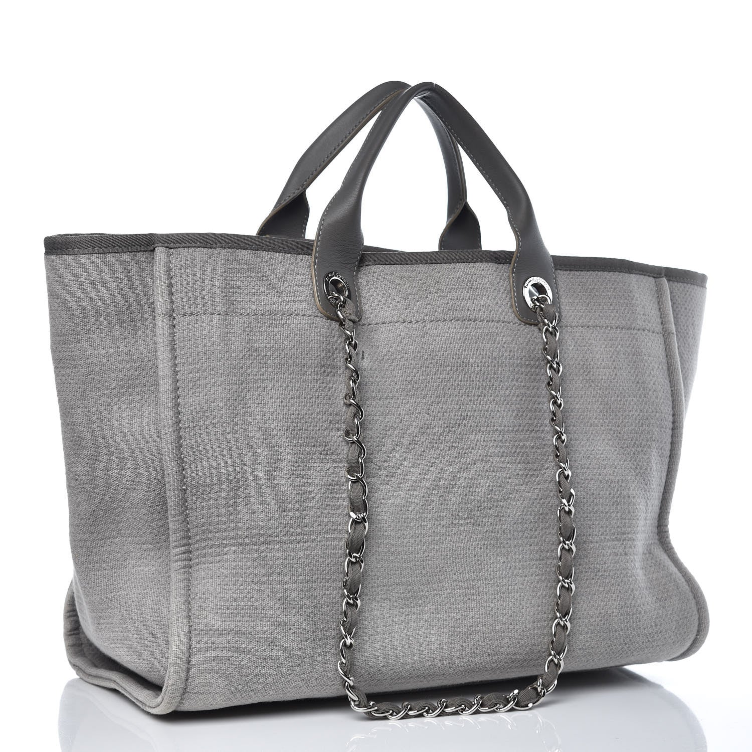 Chanel Canvas Large Deauville Tote Grey 4 of 13
