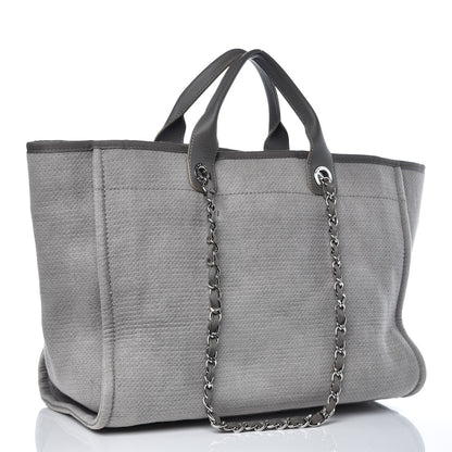 Chanel Canvas Large Deauville Tote Grey 4 of 13