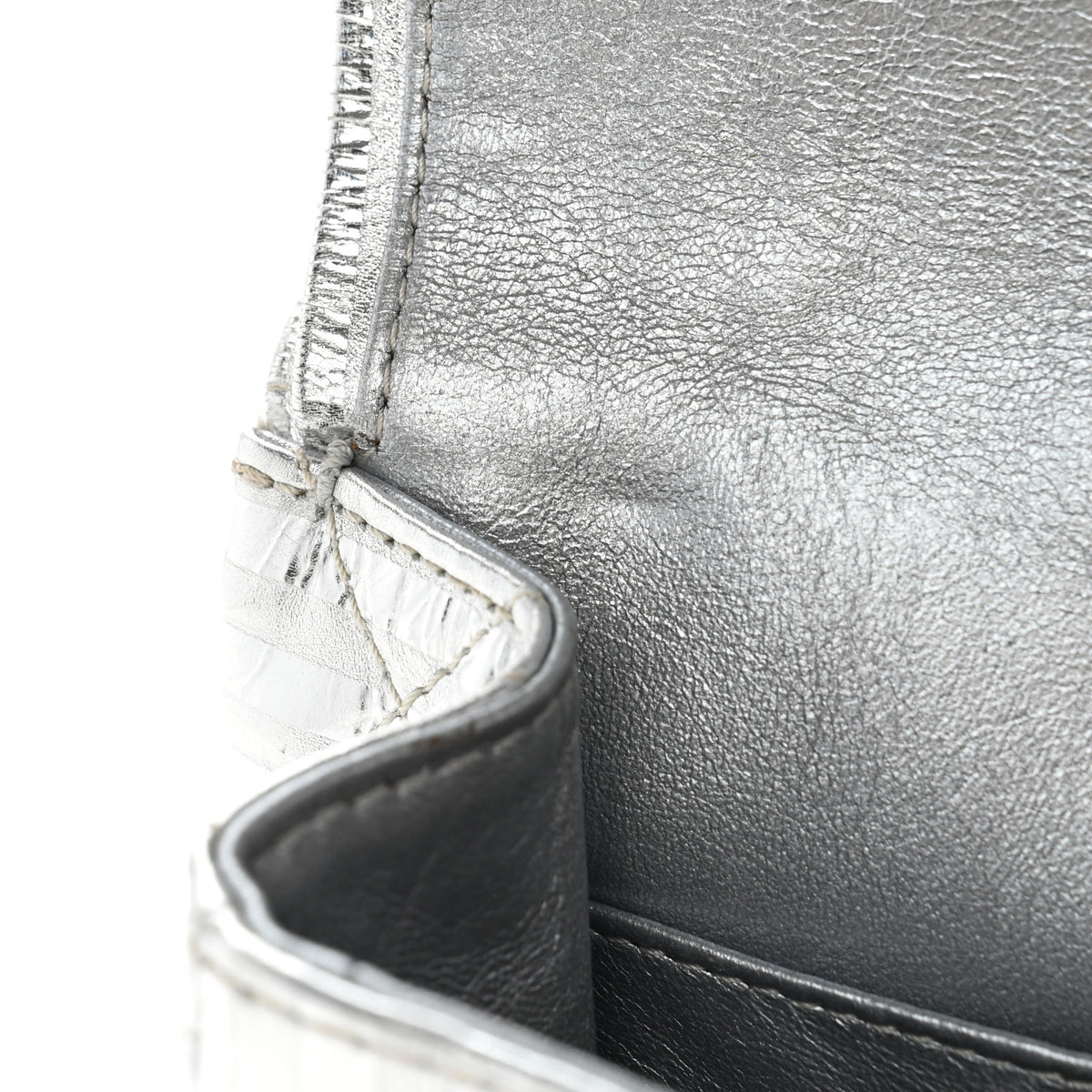 Chanel Metallic Calfskin Striped 2.55 Reissue 227 Silver 12 of 12