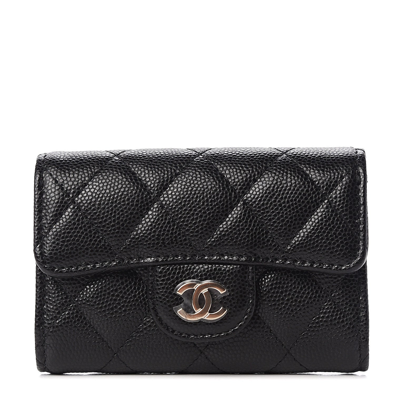 Chanel Caviar Quilted Classic 4 Key Holder Wallet Black 1 of 11