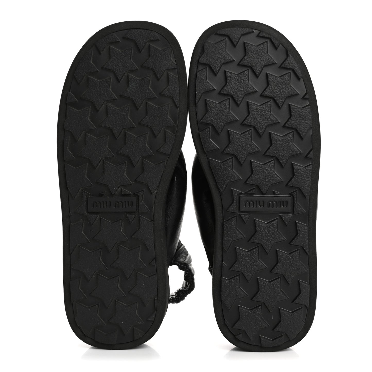 Padded Nappa Flatform Sandals 35 Black