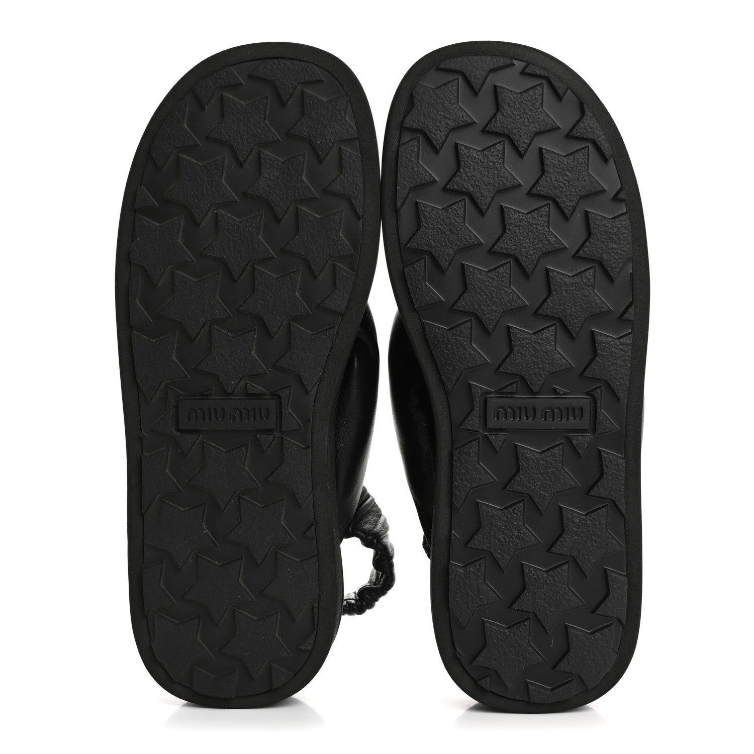 Miu Miu Padded Nappa Flatform Sandals 35 Black 6 of 9
